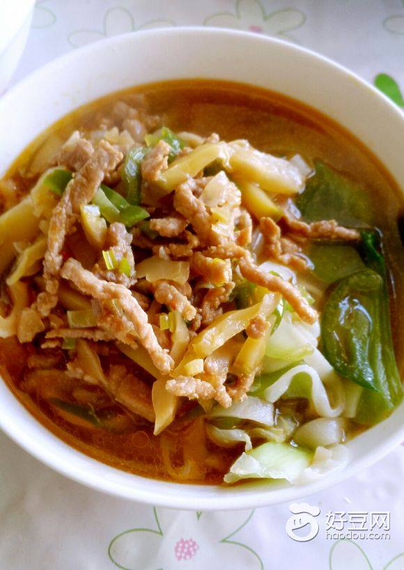 好吃的榨菜肉丝面