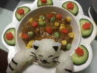 美味可口小猫咖喱牛肉饭做法图解14)