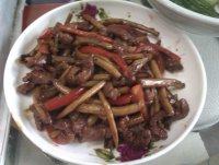 家常菜茶树菇炒牛肉