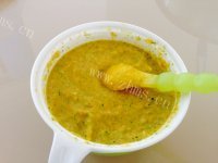 美味的西兰花胡萝卜牛肉泥做法图解7)