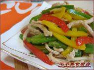 家常菜彩椒炒肉丝