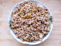 肉末蚬子蒸豆腐做法图解12)