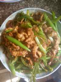 家常菜尖椒肉片