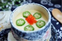 美味的秋葵玉子蒸做法图解13)