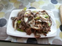 热腾腾的葱炒羊肉做法图解9)
