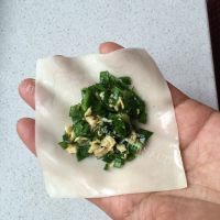 家常韭菜鸡蛋元宝馄饨做法图解7)