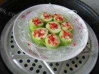 家常菜蒜蓉粉丝蒸丝瓜做法图解6)