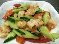 家常菜黄瓜炒虾仁
