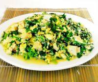 家常韭菜炒鸡蛋豆腐
