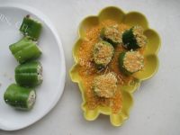 美味的豆腐香菇酿青椒做法图解7)