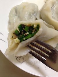 美味的韭菜鸡蛋饺子