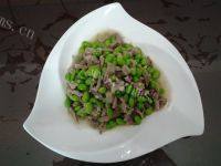很有食欲的肉丝炒毛豆