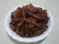 美味的墨斗鱼红烧肉做法图解14)