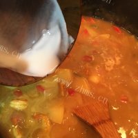 美味的苹果咖喱虾做法图解12)