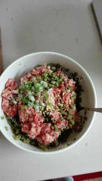 自制豇豆肉馅蒸包做法图解4)