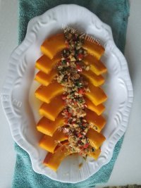 美味的蒜香南瓜做法图解9)