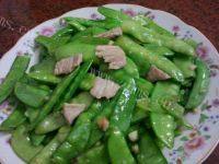 肉片炒荷兰豆做法图解7)