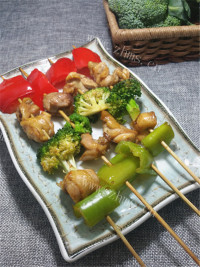 自制香烤鸡肉串做法图解14)