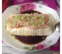 虾蓉蒸豆腐做法图解6)