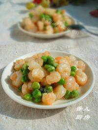 家常青豆炒虾仁做法图解12)