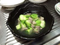 美味的丝瓜肉片汤
