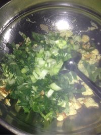 营养小青菜蛋炒饭做法图解5)