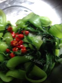 家常辣椒油菜做法图解6)