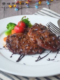 美味的香烤黑椒猪扒做法图解10)
