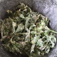 家常菜粉蒸芹菜叶做法图解3)