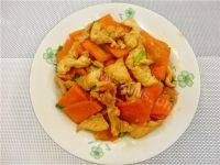 家常菜胡萝卜炒鸡肉