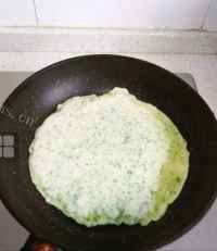 简易的青菜鸡蛋饼做法图解4)