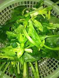 菠菜炒鸡蛋做法图解1)