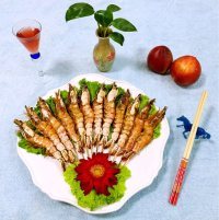 脆脆的烤串串虾做法图解10)