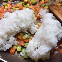 美味的咖哩炒饭做法图解6)
