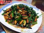 美味韭菜炒蚕蛹做法图解6)