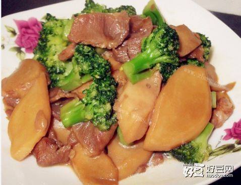 鲍鱼菇炒肉片