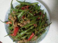 自制四季豆炒肉丝