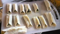 美味的素三鲜锅贴做法图解9)