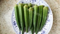家常菜秋葵炒肉片做法图解1)