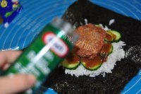 好吃海苔米汉堡做法图解9)