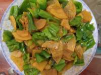 家常菜辣椒炒土豆片