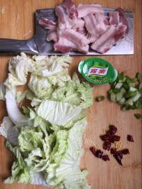 热腾腾的猪肉白菜炖粉条做法图解2)
