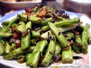 家常菜榄菜肉松炒四季豆