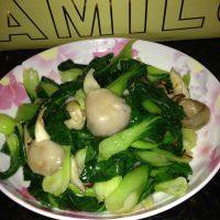家常菜蘑菇炒青菜