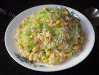 自己做的包菜炒饭
