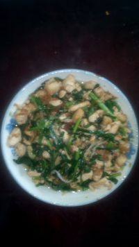 甘脆的韭菜炒豆腐