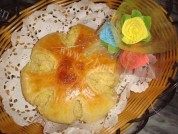 自制花形面包 