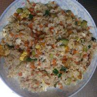 美味的腊肉炒饭做法图解4)