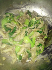 家常菜蘑菇炒青菜