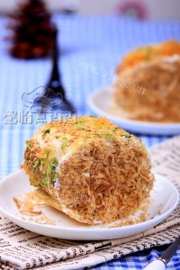 可口的肉松面包